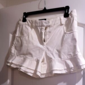 Gianfranco Ferre Cream High Waist Ruffle Shorts